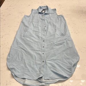 Blue Midi Dress with Sleeveless Design